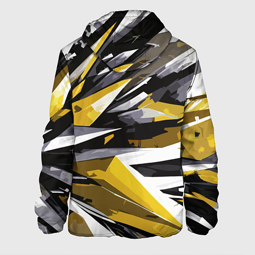 Мужская куртка Чёрно-жёлто-белая абстракция / 3D-Белый – фото 2