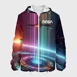 Мужская куртка Spaceship in the neon cosmos - nasa