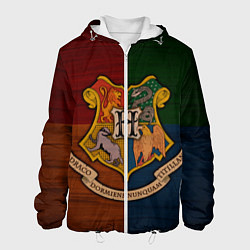 Куртка с капюшоном мужская Hogwarts emblem, цвет: 3D-белый