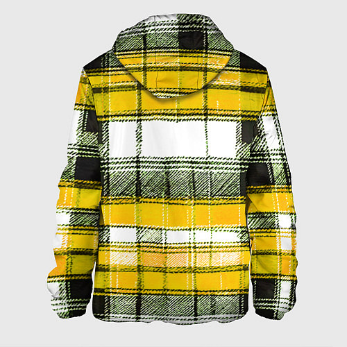 Мужская куртка Чёрные полосы на жёлто-белом фоне / 3D-Белый – фото 2