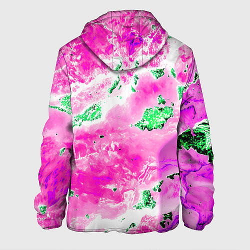 Мужская куртка Розово-зелёная абстракция / 3D-Белый – фото 2
