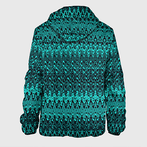 Мужская куртка Бирюзовый узоры / 3D-Черный – фото 2