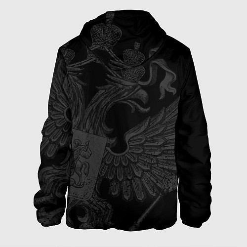 Мужская куртка Герб России - черный минимализм / 3D-Белый – фото 2