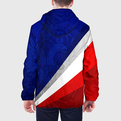 Мужская куртка Герб России - триколор / 3D-Черный – фото 4