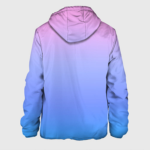 Мужская куртка Градиент мягкий розовый в голубой перелив / 3D-Белый – фото 2