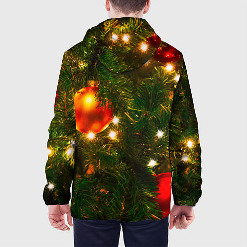 Мужская куртка Новогодние украшения на ёлке / 3D-Черный – фото 4
