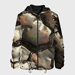 Куртка с капюшоном мужская Жидкая субстанция светло-коричневая, цвет: 3D-черный