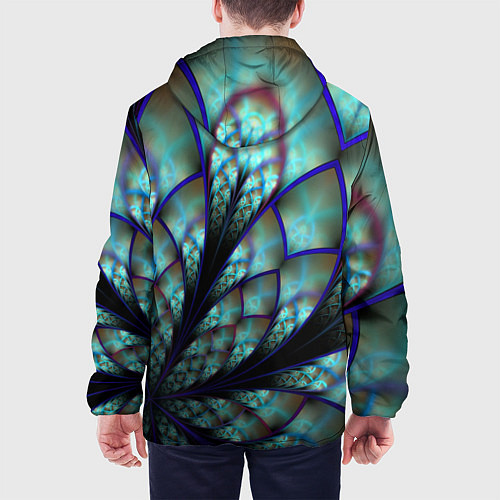 Мужская куртка Абстракция неон / 3D-Черный – фото 4