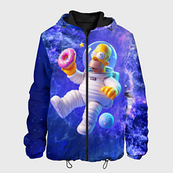 Куртка с капюшоном мужская Homer Simpson is a brave astronaut, цвет: 3D-черный