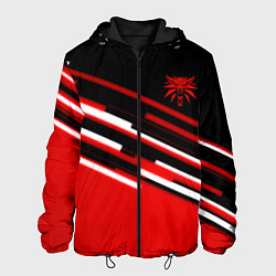 Куртка с капюшоном мужская Ведьмак полосы геометрия, цвет: 3D-черный