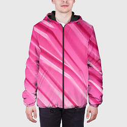 Куртка с капюшоном мужская Розовый пластик, цвет: 3D-черный — фото 2