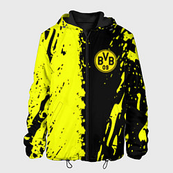Куртка с капюшоном мужская Borussia краски текстура, цвет: 3D-черный