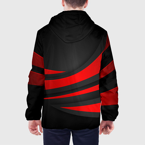 Мужская куртка Exeed - красные линии / 3D-Черный – фото 4