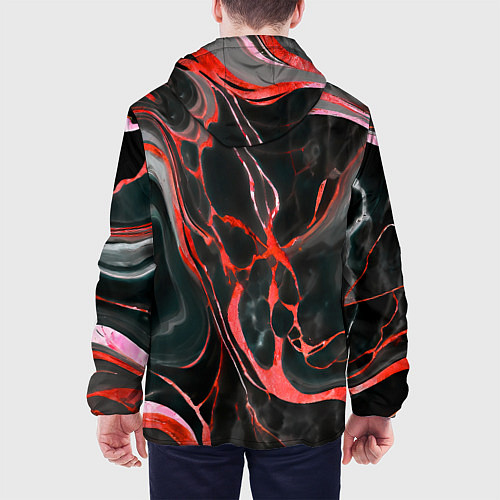 Мужская куртка Красно-чёрный мрамор / 3D-Черный – фото 4