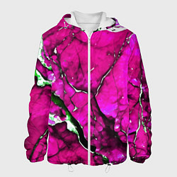 Куртка с капюшоном мужская Розовый треснувший камень, цвет: 3D-белый