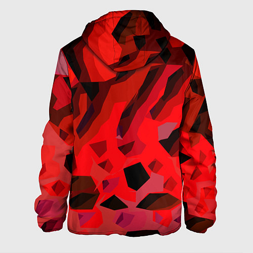Мужская куртка Чёрно-красная пористая абстракция / 3D-Белый – фото 2