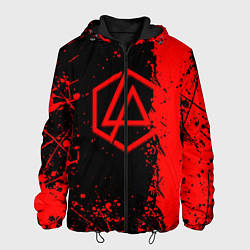 Куртка с капюшоном мужская Linkin park краски всплеск текстура, цвет: 3D-черный