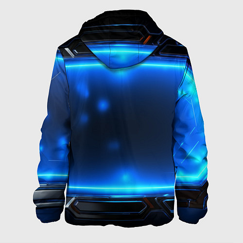 Мужская куртка Синяя неоновая атмосфера / 3D-Белый – фото 2