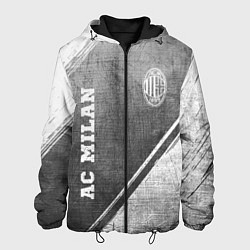 Куртка с капюшоном мужская AC Milan - grey gradient вертикально, цвет: 3D-черный