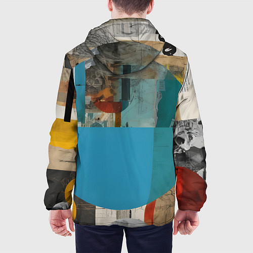 Мужская куртка Абстрактный ретро коллаж / 3D-Черный – фото 4