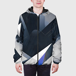 Куртка с капюшоном мужская Абстракция город следующего века, цвет: 3D-черный — фото 2
