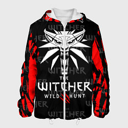 Куртка с капюшоном мужская Ведьмак - волк, цвет: 3D-белый