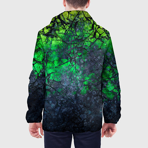 Мужская куртка Абстракция - acid web / 3D-Черный – фото 4