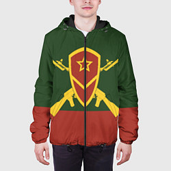Куртка с капюшоном мужская Мотострелковые войска: герб со щитом, цвет: 3D-черный — фото 2