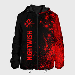 Куртка с капюшоном мужская Nightwish - red gradient по-вертикали, цвет: 3D-черный