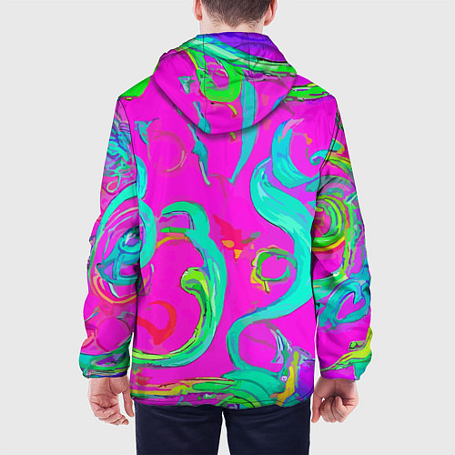 Мужская куртка Abstract floral pattern - aloha / 3D-Черный – фото 4