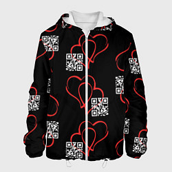 Мужская куртка Сердца и код любви на черном