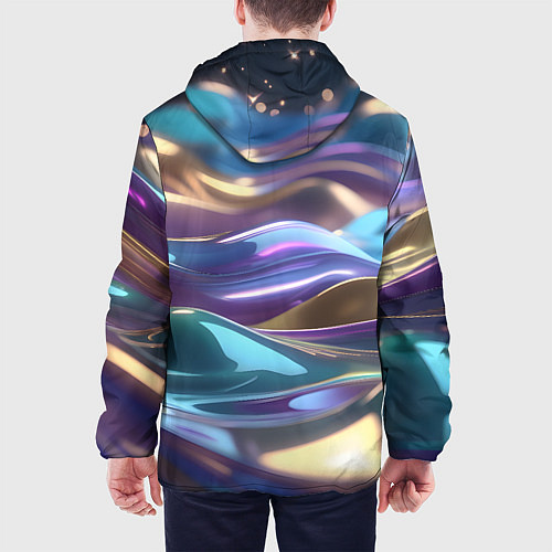 Мужская куртка Космические мягкие волны / 3D-Черный – фото 4
