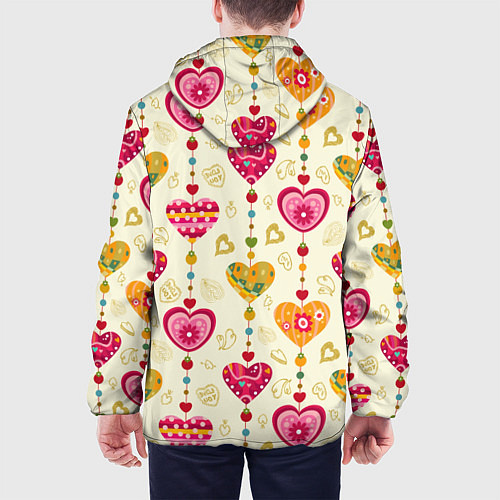 Мужская куртка Сердечки подборка / 3D-Черный – фото 4