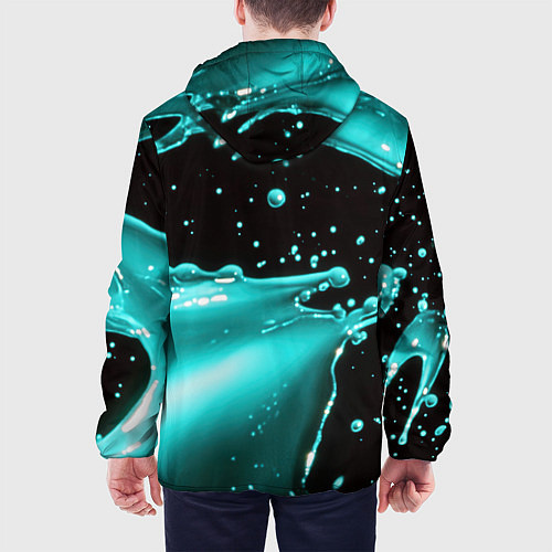 Мужская куртка Разрыв голубой краски / 3D-Черный – фото 4