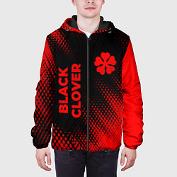 Куртка с капюшоном мужская Black Clover - red gradient вертикально, цвет: 3D-черный — фото 2