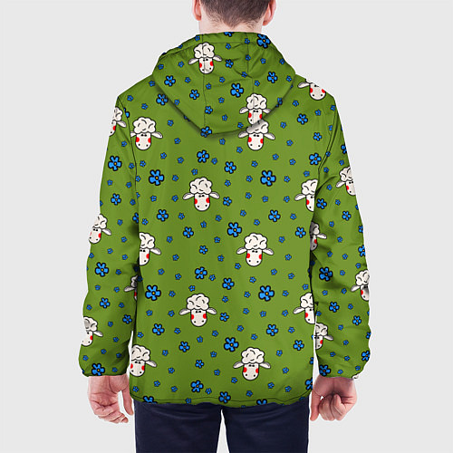 Мужская куртка Овечки и цветочки / 3D-Черный – фото 4
