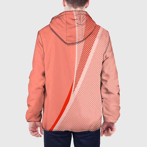 Мужская куртка Sport персиковый с полосой / 3D-Черный – фото 4