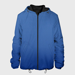 Куртка с капюшоном мужская Сине-голубой текстурированный градиент, цвет: 3D-черный