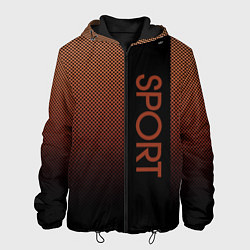 Куртка с капюшоном мужская Sport коричневый вертикальная полоса, цвет: 3D-черный