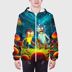 Куртка с капюшоном мужская Rick and Morty on the fly agaric planet, цвет: 3D-белый — фото 2