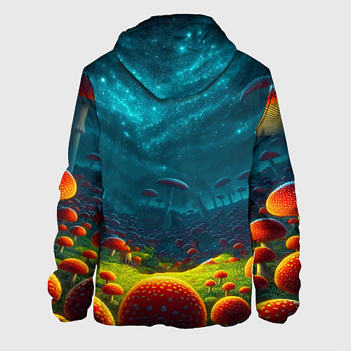 Мужская куртка Rick and Morty on the fly agaric planet / 3D-Белый – фото 2