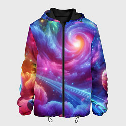 Куртка с капюшоном мужская Neon space fantasy, цвет: 3D-черный