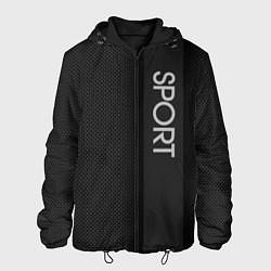 Куртка с капюшоном мужская Sport чёрно-серый полоса с затемнением, цвет: 3D-черный