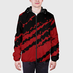 Куртка с капюшоном мужская The color is red and black, цвет: 3D-черный — фото 2