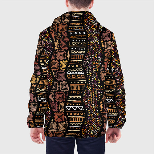 Мужская куртка Африканский орнамент этнический / 3D-Черный – фото 4