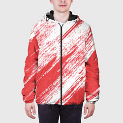 Куртка с капюшоном мужская The color is white and red, цвет: 3D-черный — фото 2
