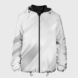 Куртка с капюшоном мужская Светлый серый полосы с градиентом, цвет: 3D-черный