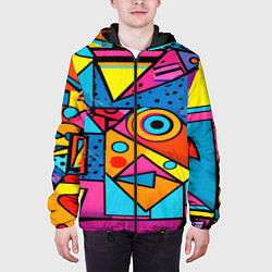 Куртка с капюшоном мужская Кислая геометрия, цвет: 3D-черный — фото 2