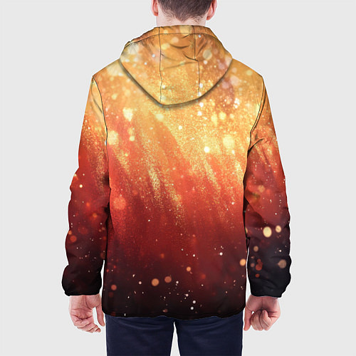 Мужская куртка Желто-красная текстура блестящая / 3D-Черный – фото 4