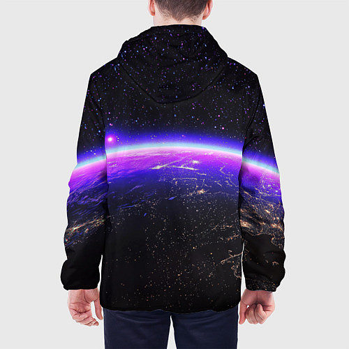 Мужская куртка Планета и неоновое свечение / 3D-Черный – фото 4